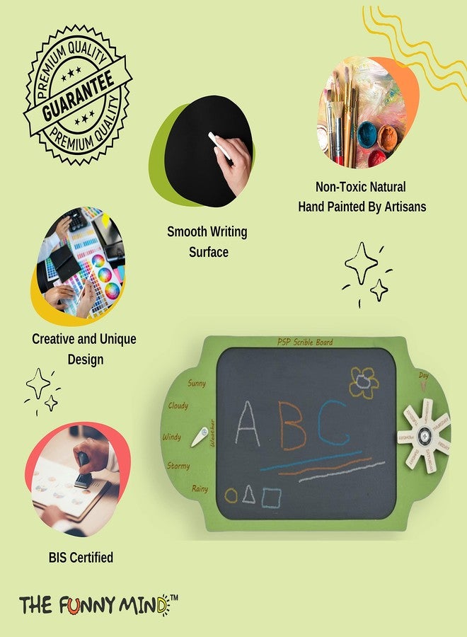 The Funny Mind Multipurpose Wooden PSP Scribble Chalk Board with Chalk and Duster | Black Slate for Kids, Decoration, Kitchen, Writing, Drawing, and Play | Mini Black Board | Writing Slate - Image 3